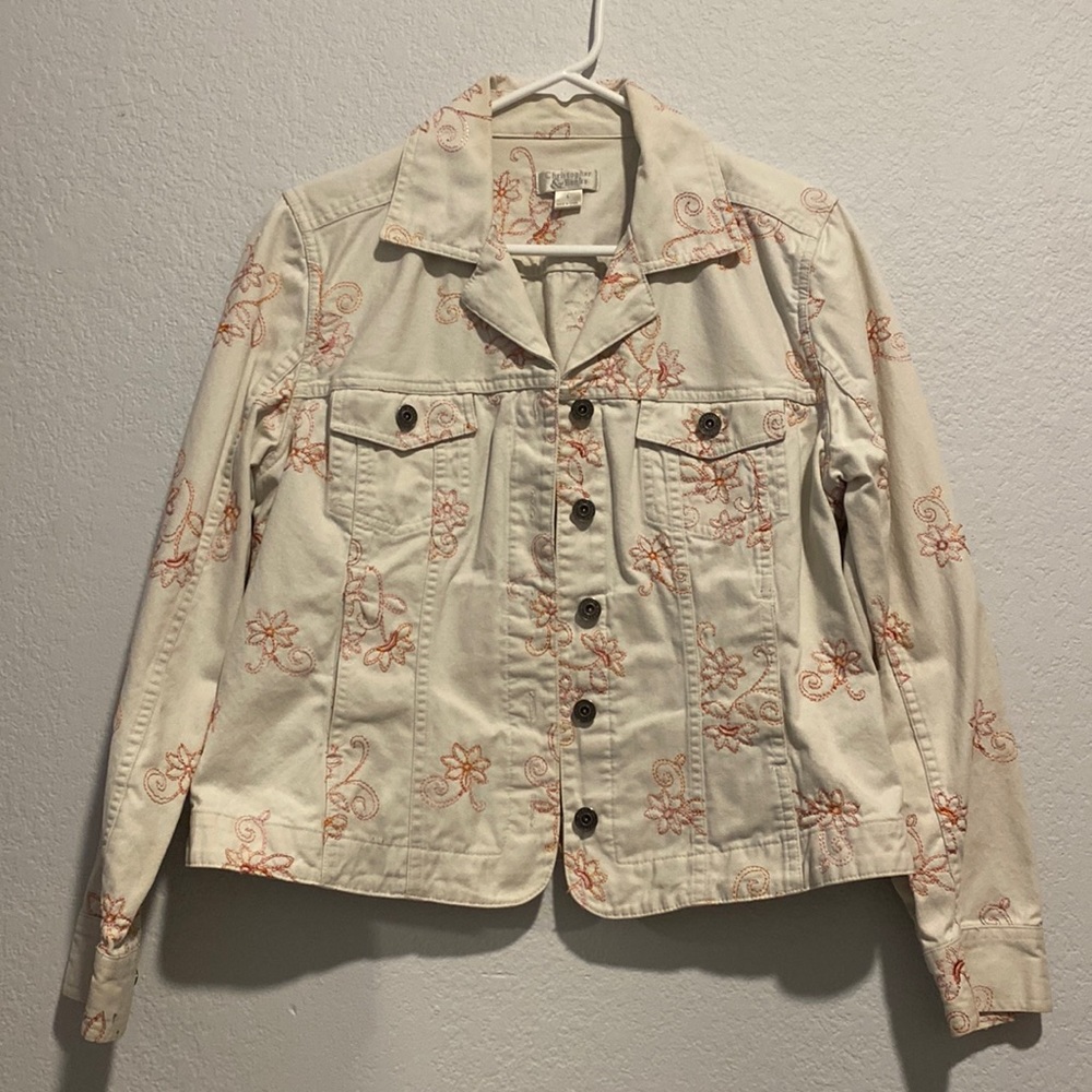 L Christopher & Banks White Jacket